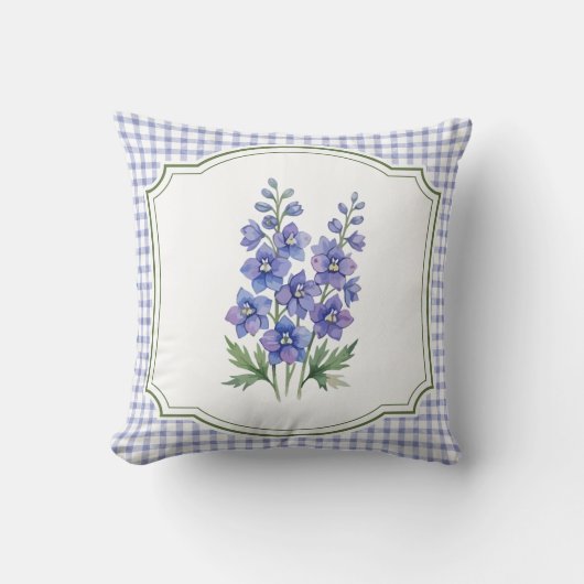 Coussin de campagne à fleurs bleues (Recto)