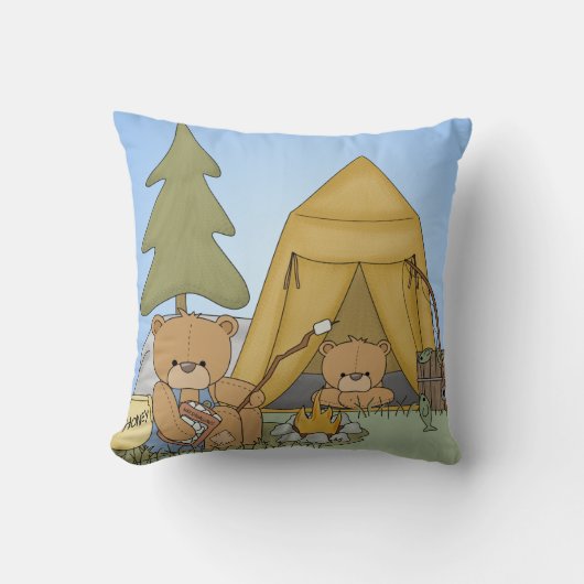 Coussin de campagne des ours customisés (Recto)