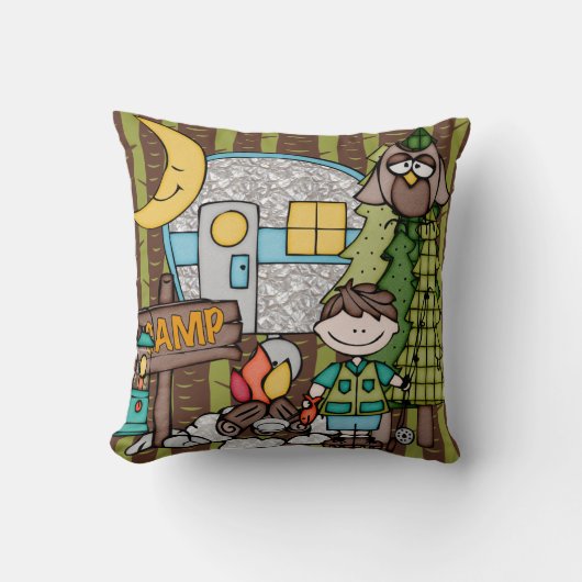 Coussin de camping Brown Haired Boy customisé (Recto)