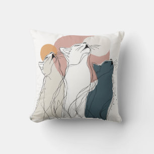 Coussin de canapé en art de chat moderne