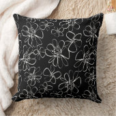 Coussin de canapé floral noir et blanc contempora (Couverture)