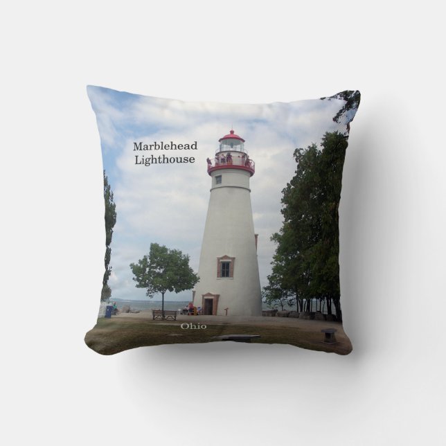 Coussin de carré de phare de Marblehead (Recto)