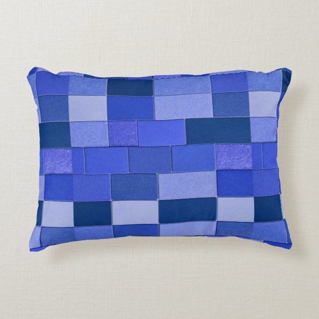 🔷 Coussin de carreau de mosaïque bleue pour décor (Devant)