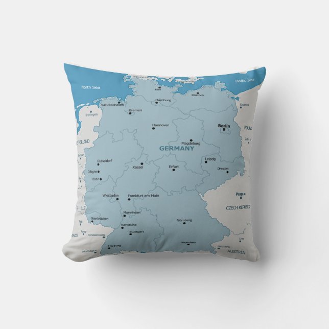 Coussin de carte de l'Allemagne (Recto)