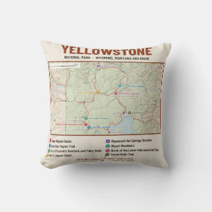 Coussin de carte du sentier du parc national de Ye