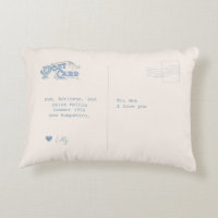 Coussin de carte postale Vintage Photo famille