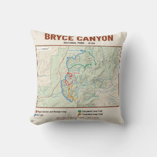 Coussin de carte topographique du parc national de