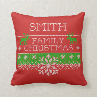 Coussin de célébration de Noël de famille de Smith