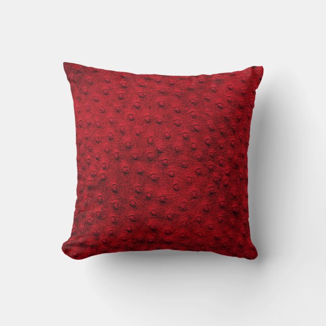 Coussin de céréales en cuir d'autruche rouge surdi (Recto)