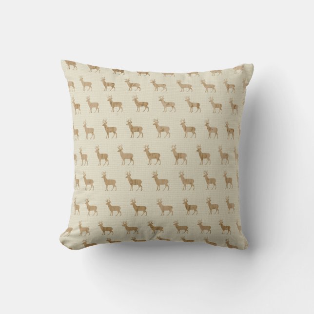 Coussin de cerfs rustiques en bois (Recto)