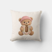 Coussin de chambre de bébé et de fille avec ours e (Recto)