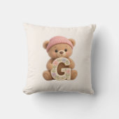 Coussin de chambre de bébé et de fille avec ours e (Recto)