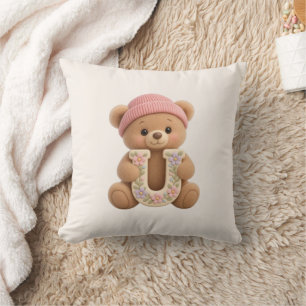 Coussin de chambre de bébé et de fille avec ourson