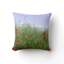 Coussin de champs de pavot