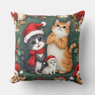 coussin de chat de noël