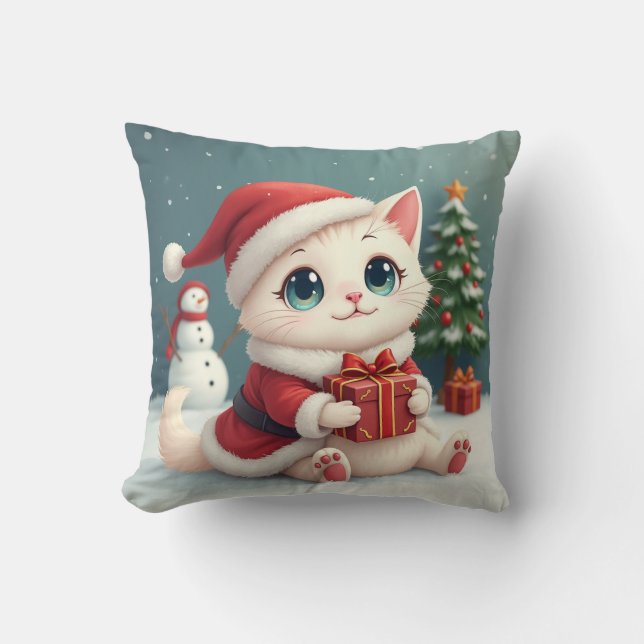 Coussin de chat de Noël (Recto)
