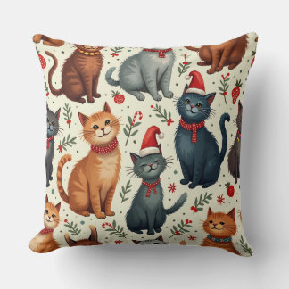 coussin de chat de noël