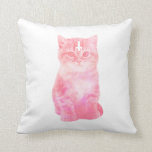 Coussin de chat de rose en pastel