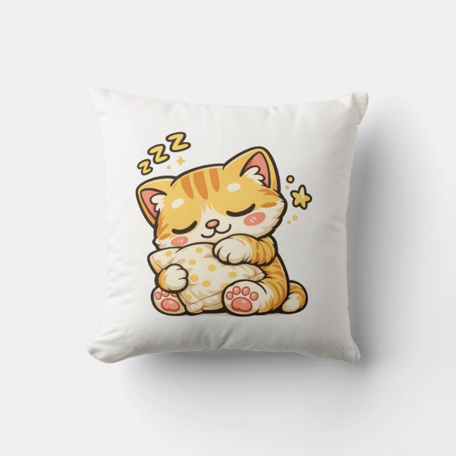 Coussin de chat endormi mignon (Recto)