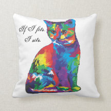 coussin de chat mignon