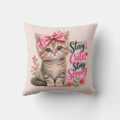 Coussin de chat mignon – Restez mignon, restez for (Verso)