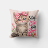 Coussin de chat mignon – Restez mignon, restez for (Recto)