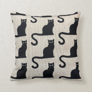 Coussin de chat noir
