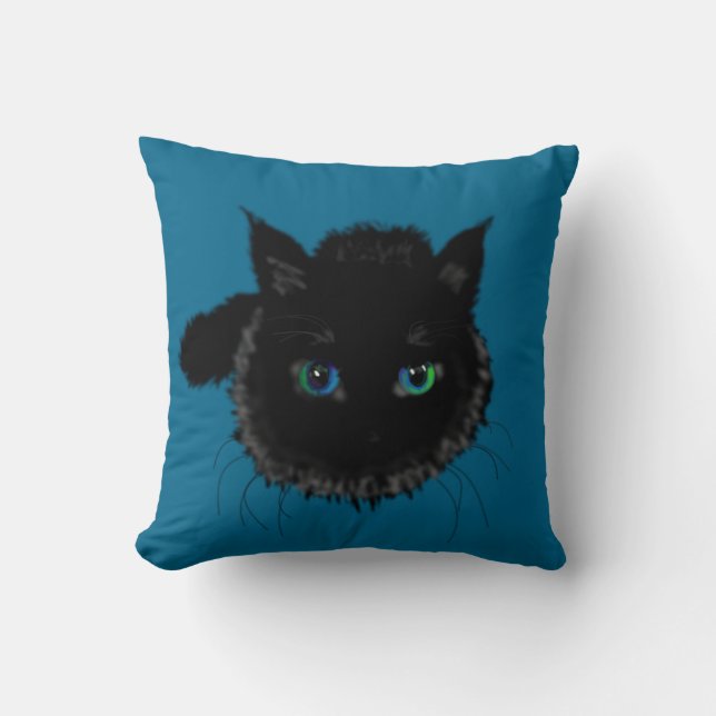 Coussin de chat noir (Recto)