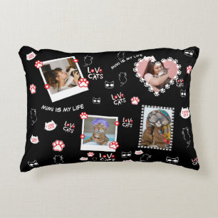 Coussin de chat personnalisé avec photos de visage