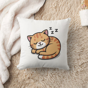 Coussin de chat Tabby Orange dormant