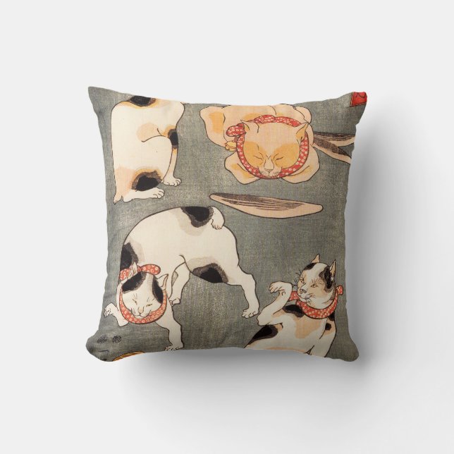 Coussin de chats de Kuniyoshi quatre (Recto)