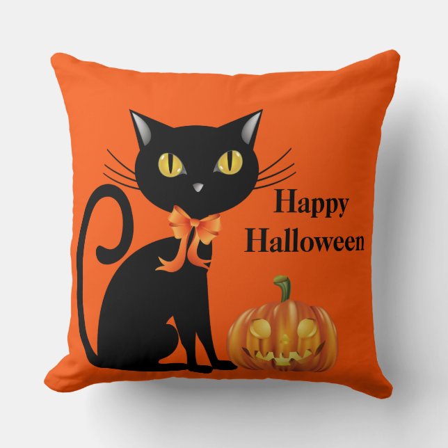 Coussin de chats d'Halloween (Recto)