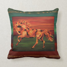 Coussin de cheval de châtaigne avec des rayures