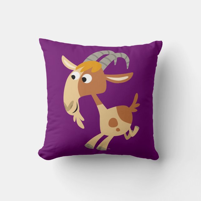 Coussin de chèvre courant dessin animé mignon (Recto)