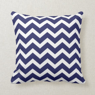 Coussin de Chevron de bleu marine