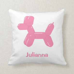 Coussin de chien animal de ballons roses amusant