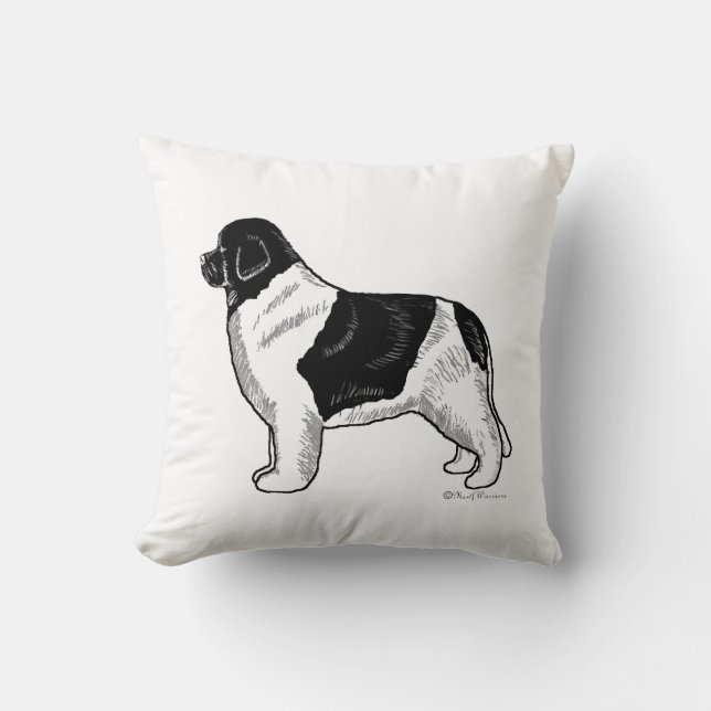 Coussin de chien de Landseer Terre-Neuve (Recto)