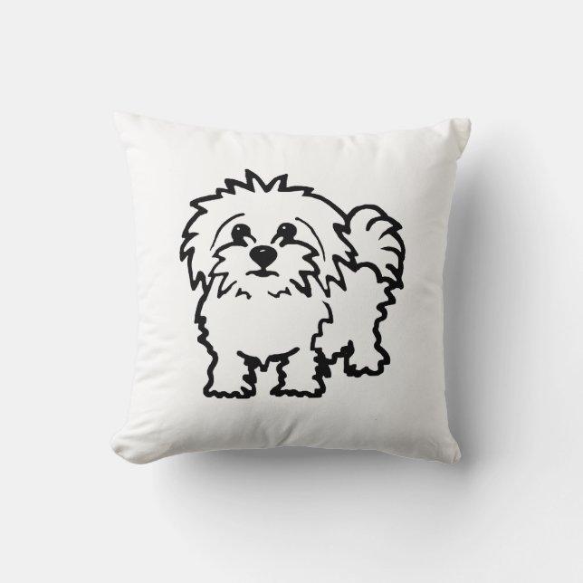 Coussin de chien maltais - blanc (Recto)