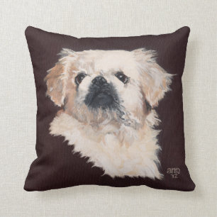 Coussin de chien Pékin blanc