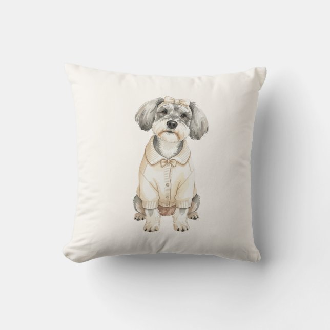 Coussin de chien schnauzer mignon à longues oreill (Recto)