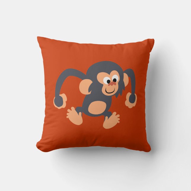 Coussin de chimpanzé de caricature mignonette (Recto)