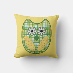 Coussin De Chouette Verte Et Jaune