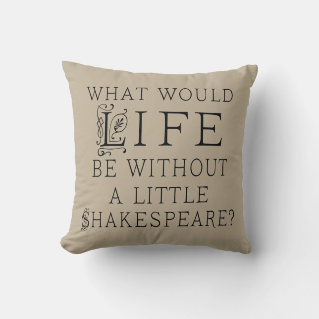 Coussin de citation d'amant de Shakespeare (Recto)