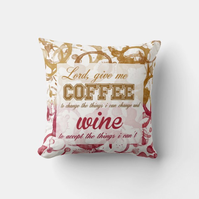Coussin de citation de café et de vin (Recto)