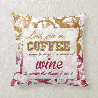Coussin de citation de café et de vin
