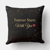 Coussin de citation de mariage romantique de luxe (Verso)