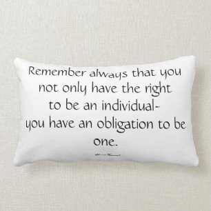 Coussin de citation d'Eleanor Roosevelt