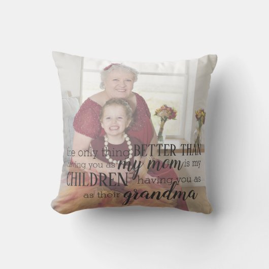 Coussin de citation photo de grand-mère personnali (Recto)