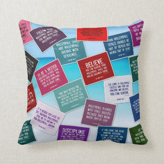Coussin de citations de volleyball en couleurs