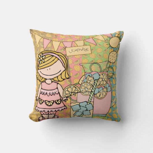 Coussin de citronnade customisée Fille de cheveux (Recto)